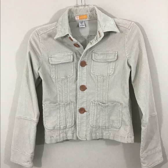 Anthropologie Tulle Beige Corduroy Jeans Jacket M